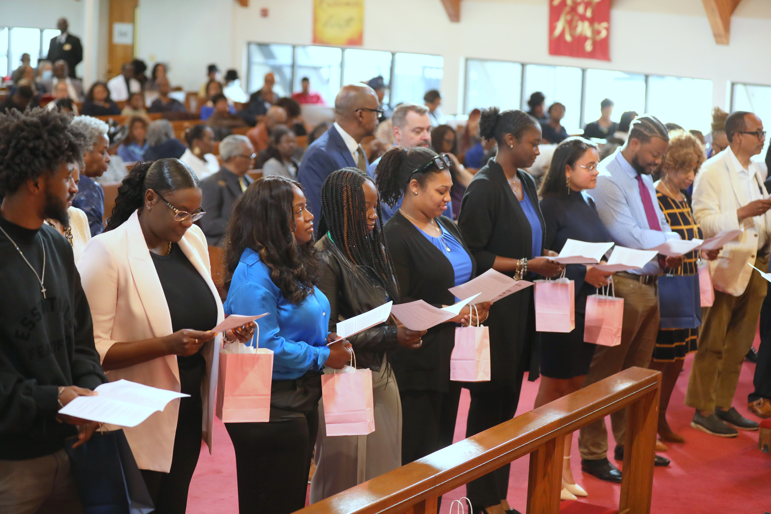 The Saint Matthew congregation gathered in worship